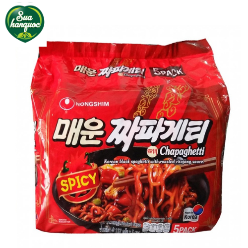 Lốc 5 Gói Mì Tương Đen Cay Chapagetti NONGSHIM 137gr