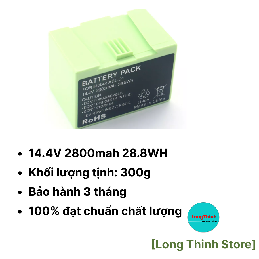 Robot replacement battery for vacuum iRobot Roomba e5 i3 i7 2800mAh