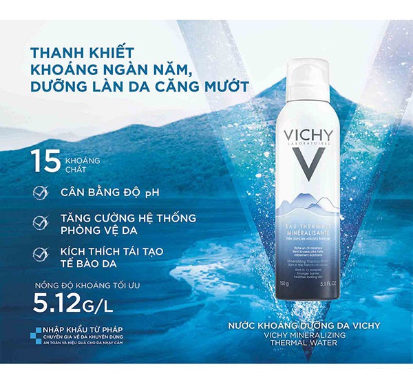 Xịt Khoáng Mineralizing Thermal Water Vichy 150Ml