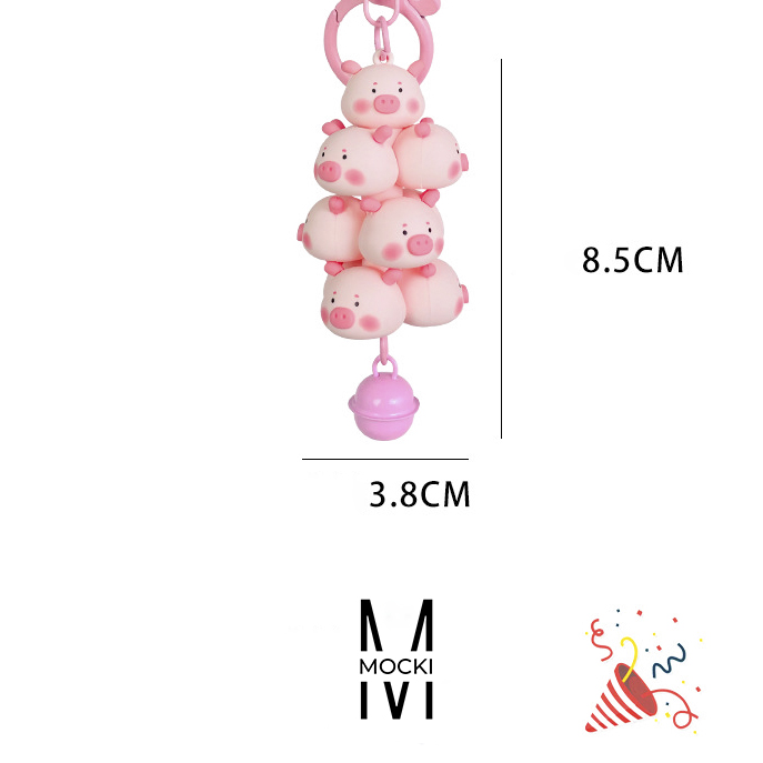 Móc khóa chùm vịt, heo, gấu trúc
