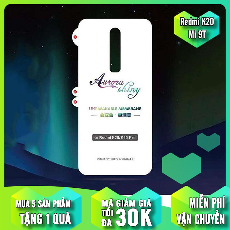 Miếng dán PPF 7 màu cho Xiaomi Mi 9T / Redmi K20 chống trầy mặt lưng