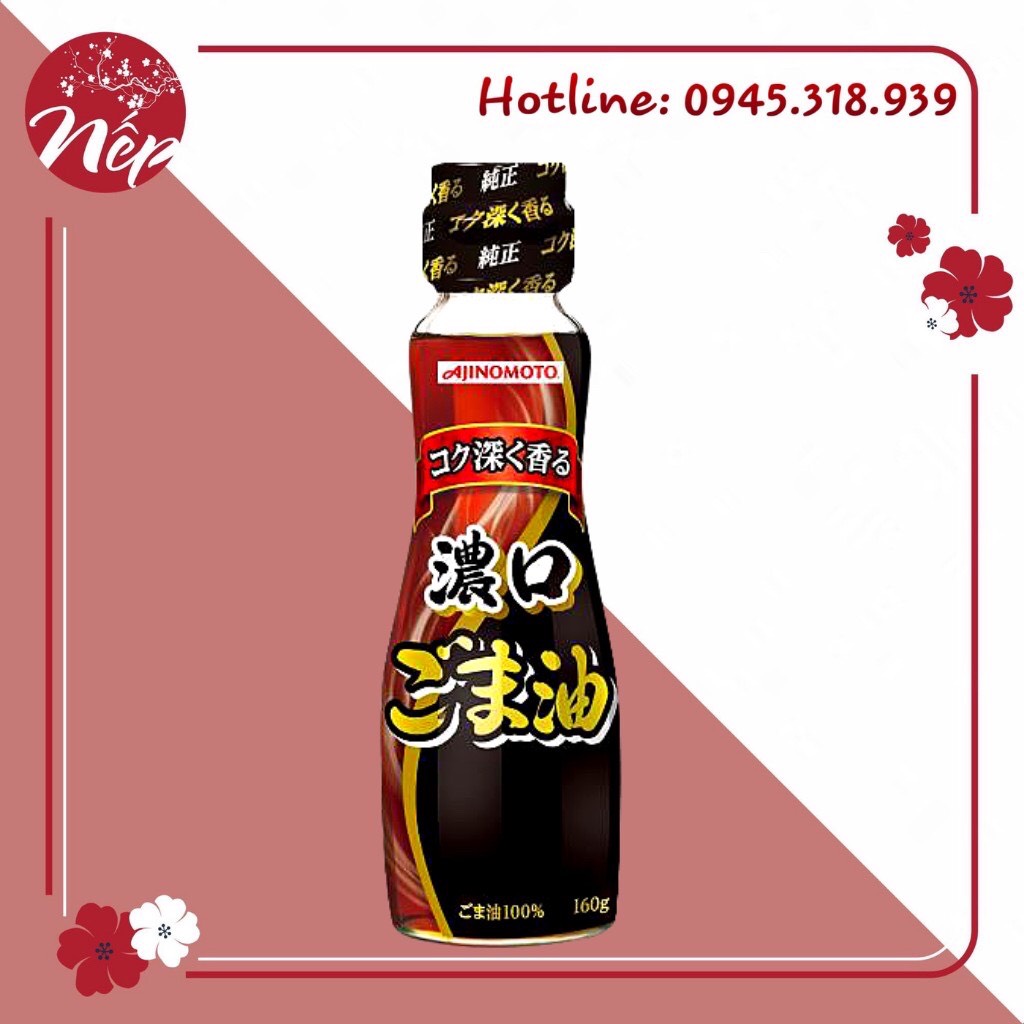MẪU MỚI DẦU MÈ NGUYÊN CHẤT AJINOMOTO 160G DATE T3.2023