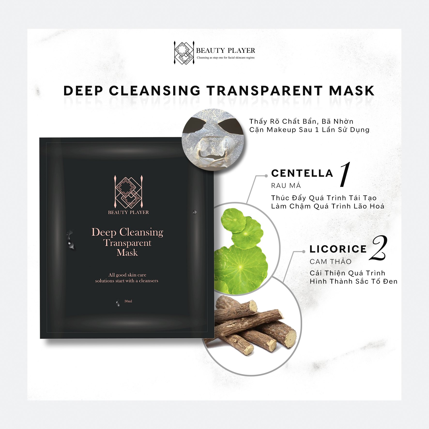 [HCM][HOT] Mặt nạ làm sạch sâu Beauty Player (Đen)