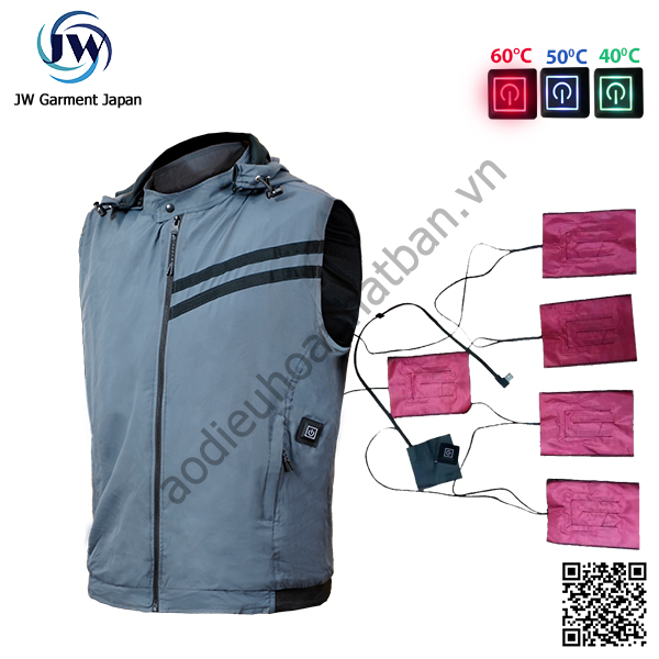 [Áo sưởi ấm JW Nhật Bản] Mẫu ghi lê 2021 gồm pin chính hãng