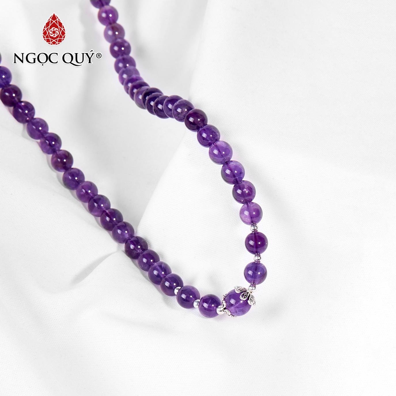 [HCM]Vòng cổ đá thạch anh tím hạt 8mm mệnh hỏathổ - Ngọc Quý Gemstones