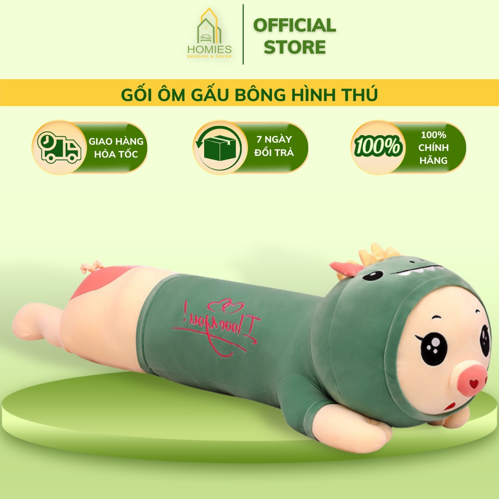Gối ôm gấu bông hình thú Homies heo biến hình