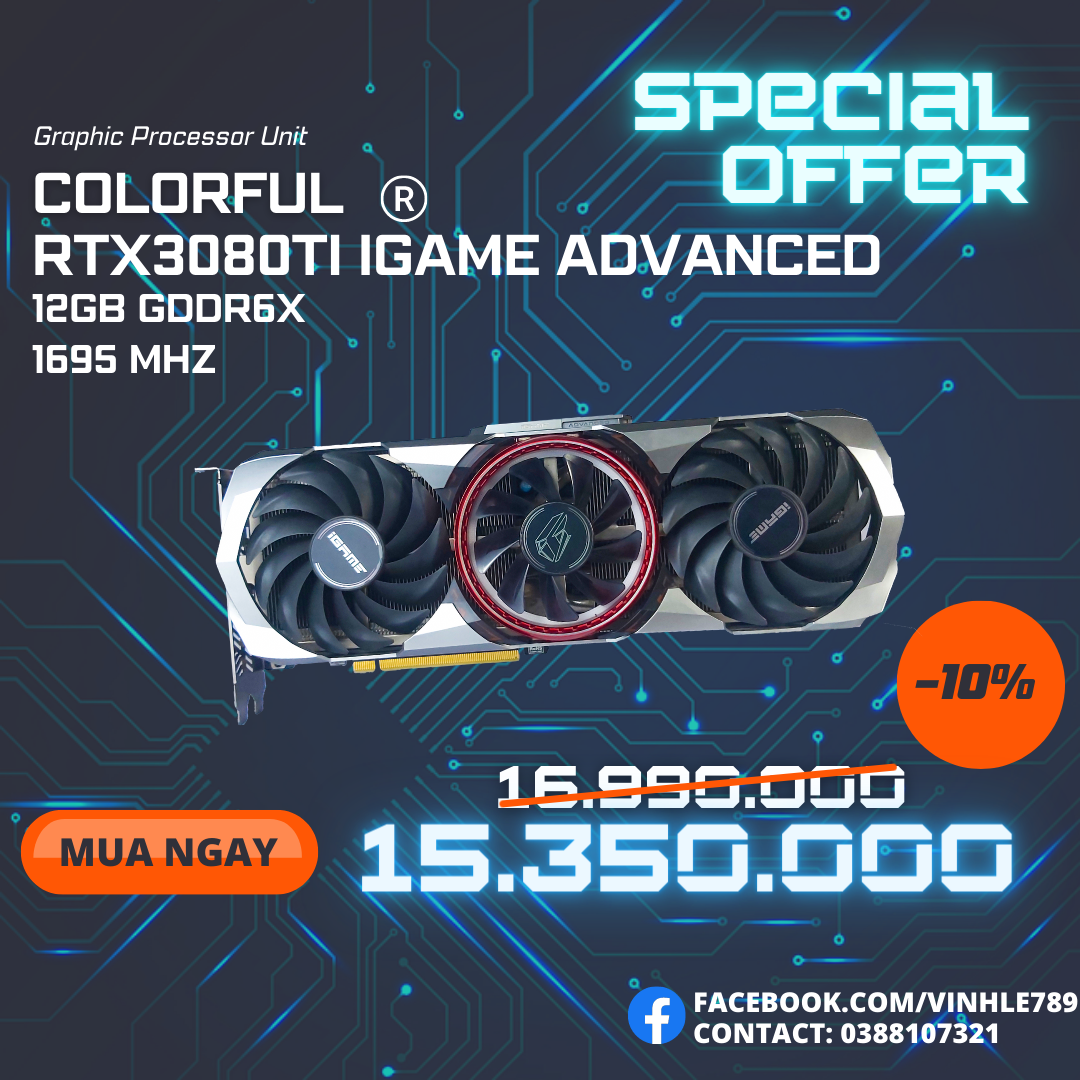 Vga Card Màn Hình Colorful Igame RTX 3070 TI ULTRA W OC 8GB Chính Hãng ...