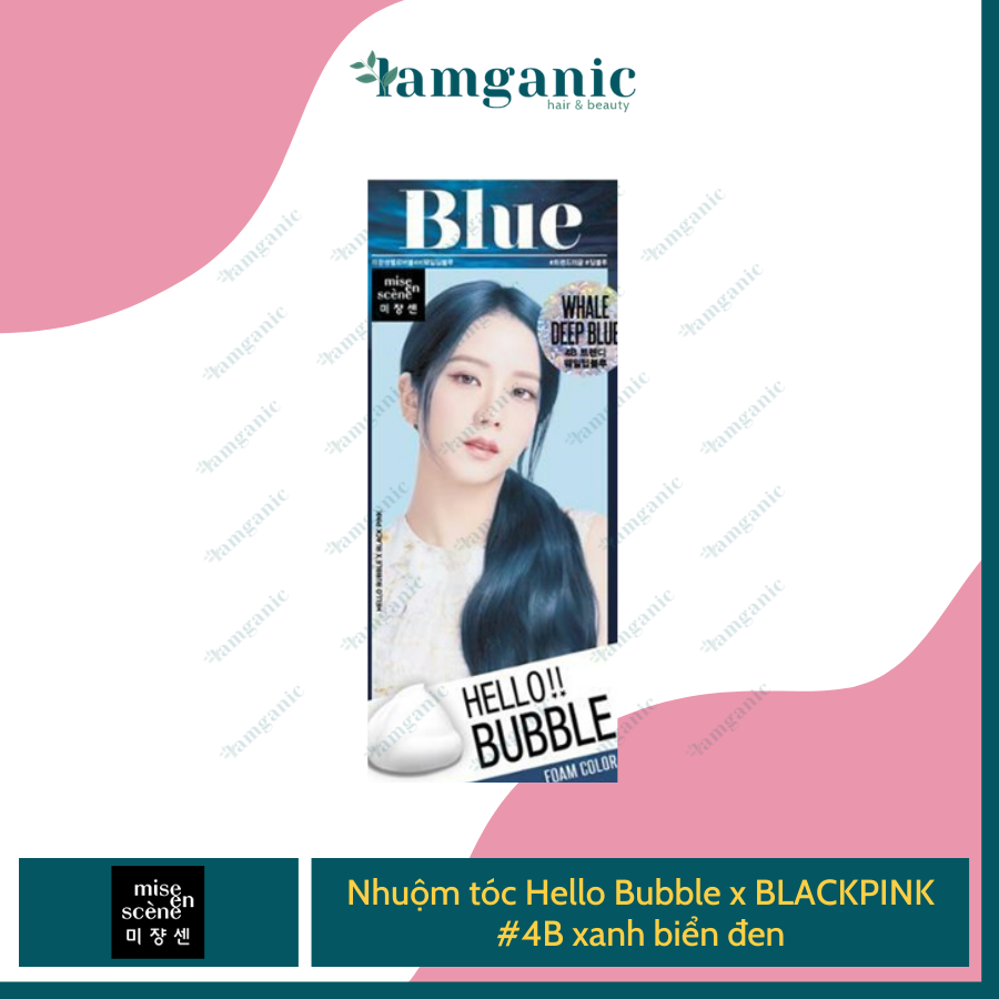 [Chính Hãng Mise En Scene] Thuốc Nhuộm Tóc Dạng Bọt Hello Bubble Foam x BLACKPINK - Màu Deep Blue (Xanh Biển)