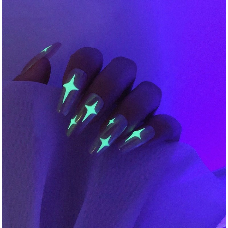 sticker dạ quang dán móng tay nail