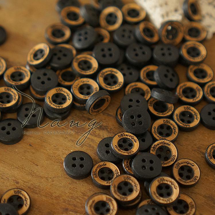 Set 50 Nút Gỗ Tự Nhiên Có Họa Tiết (12,5mm)