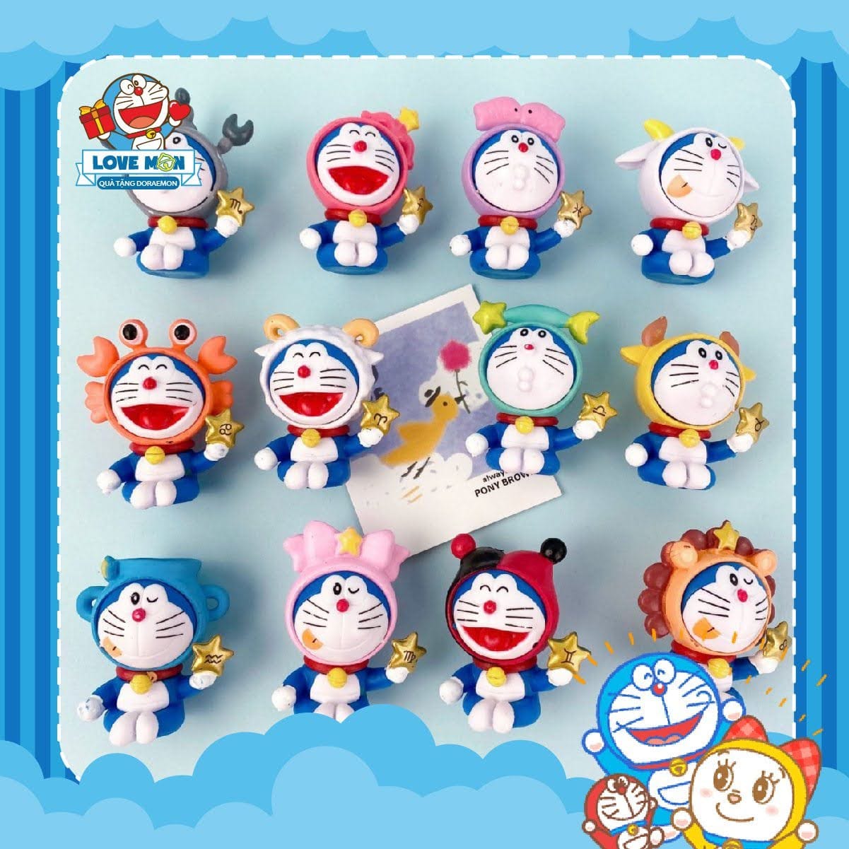 LOVE MON - MÔ HÌNH DORAEMON 12 CUNG HOÀNG ĐẠO