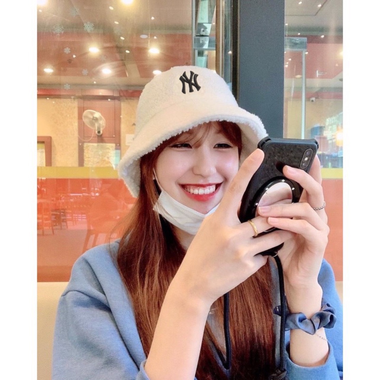 Nón bucket M.l.b.Fleece_VNXK, vải lông cừu dạ 100%