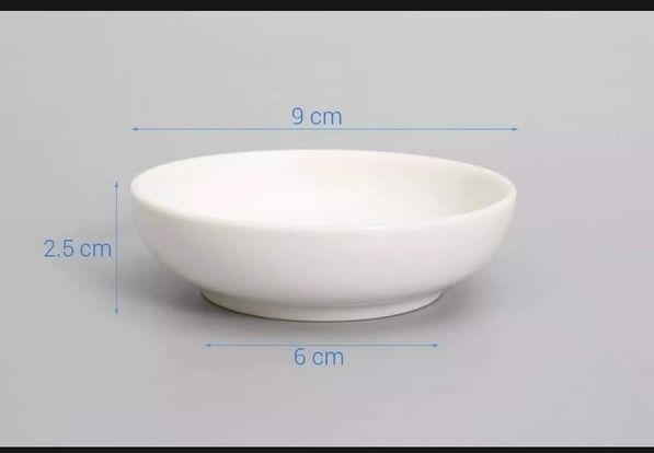 combo 5 chén chấm sứ trắng 9cm hoavoanshop