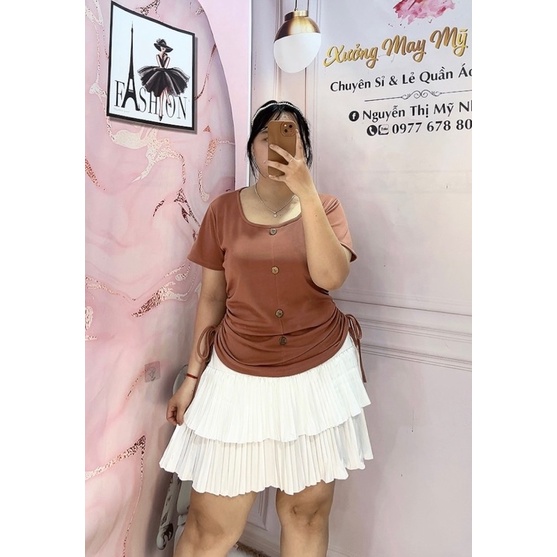 Áo thun cổ U Bigsize 67kg đến 95kg