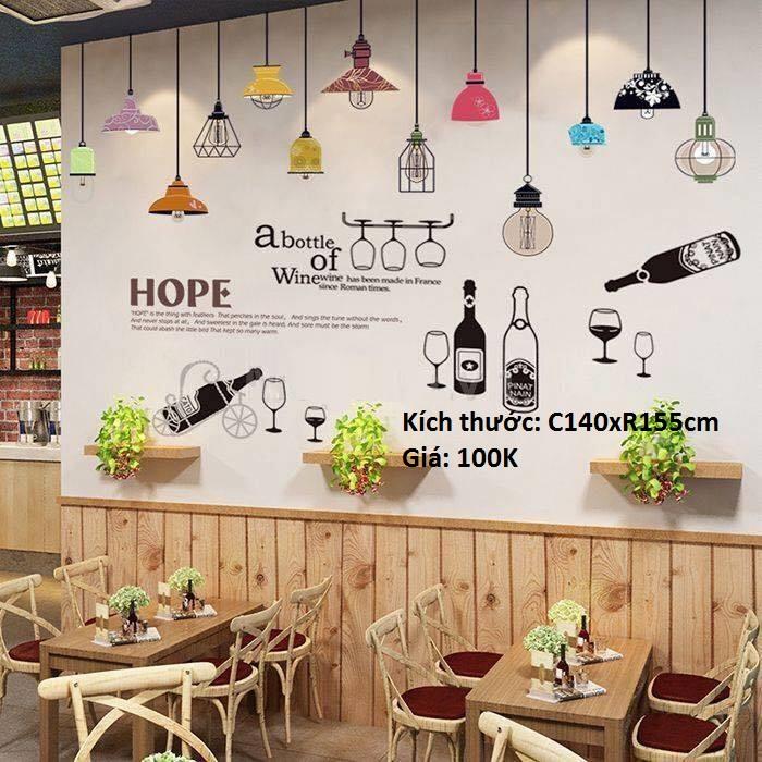 Combo decal dán tường Đèn lồng(SK9144)+ kệ trang trí(JM7211)