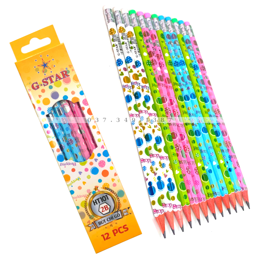 Hộp 12 Cây Bút Chì Gỗ G-Star HT101-2B