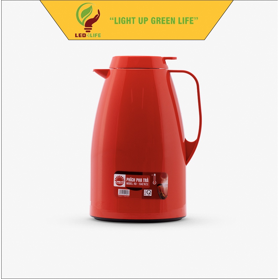 Phích Pha trà 1,5 Lít Vỏ nhựa ABS RẠNG ĐÔNG Model: RD-1542 N2.E