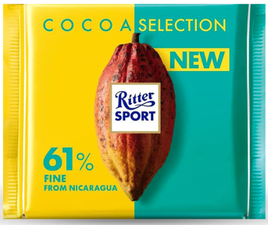 [DATE MỚI NHẤT] Socola đen gốc Nicaragua có 61% Cacao Ritter Sport (100g) Sản Phẩm Nhập Khẩu Đức - WOW REAL CHOCOLATE - ngon kiểu như Kitkat, Kẹo Socola, Protein Bar, Leibniz, Danisa, Lu, Nabati, Snickers, Choco-Pie, Nabati, Kinder