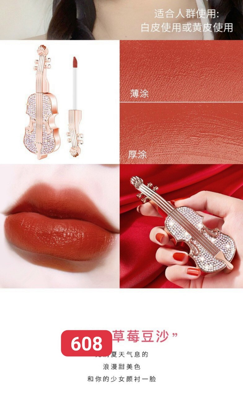 [HCM]Son kem Cây Đàn Đính Đá Soft Mist Velvet (Lẻ 1 Cây )