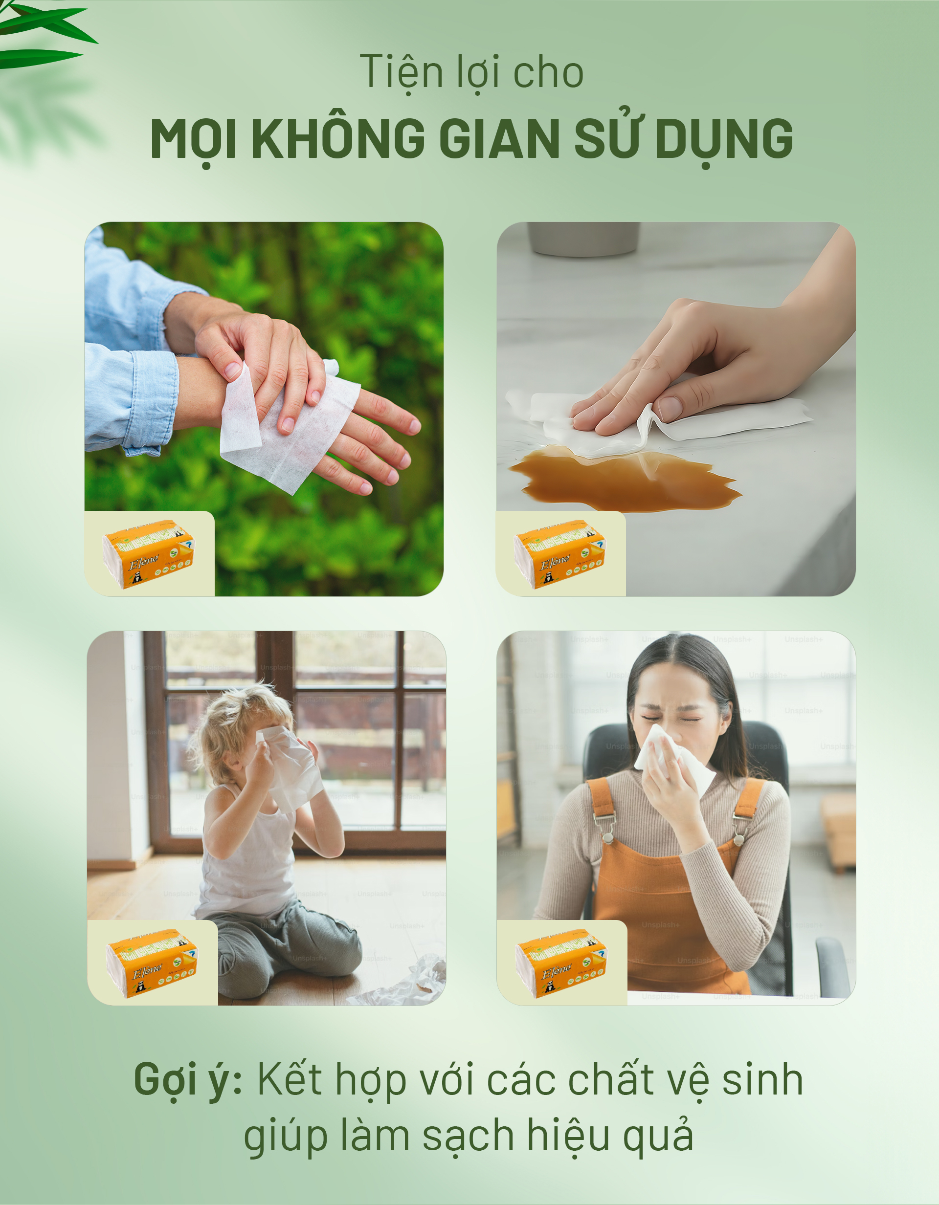 Thùng 30 Gói Giấy Ăn Gấu Trúc Than Tre Elene Bamboo 100 Tờ - 3 Lớp🎋Giấy Bột Tre🎋Giấy Rút Đa Năng🎋