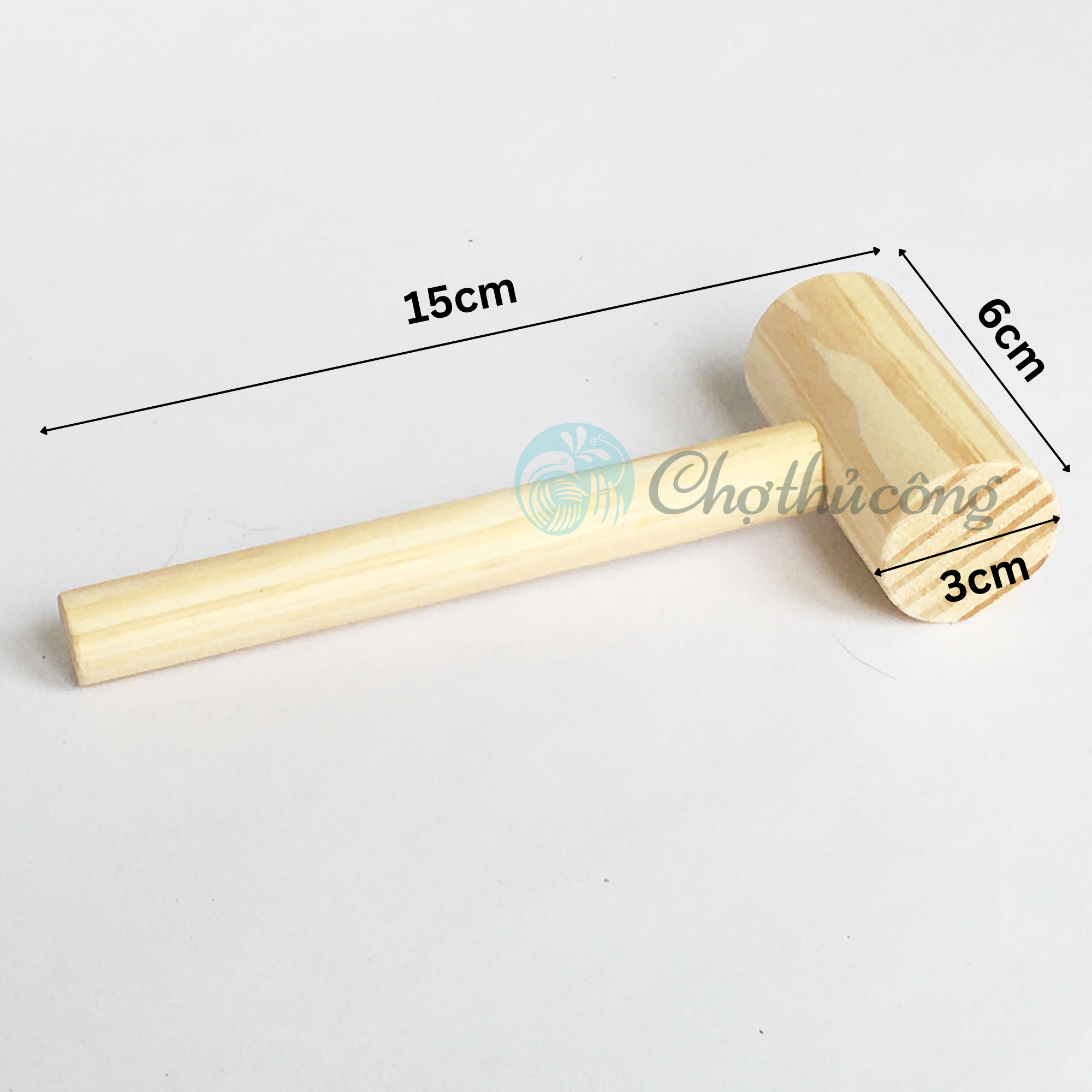 Natural pine wood hammer used to beat miscellaneous, smash crab shells, wood hammer for plastic composites, mini toy hammer for children to knock chocolate, beat Pinata