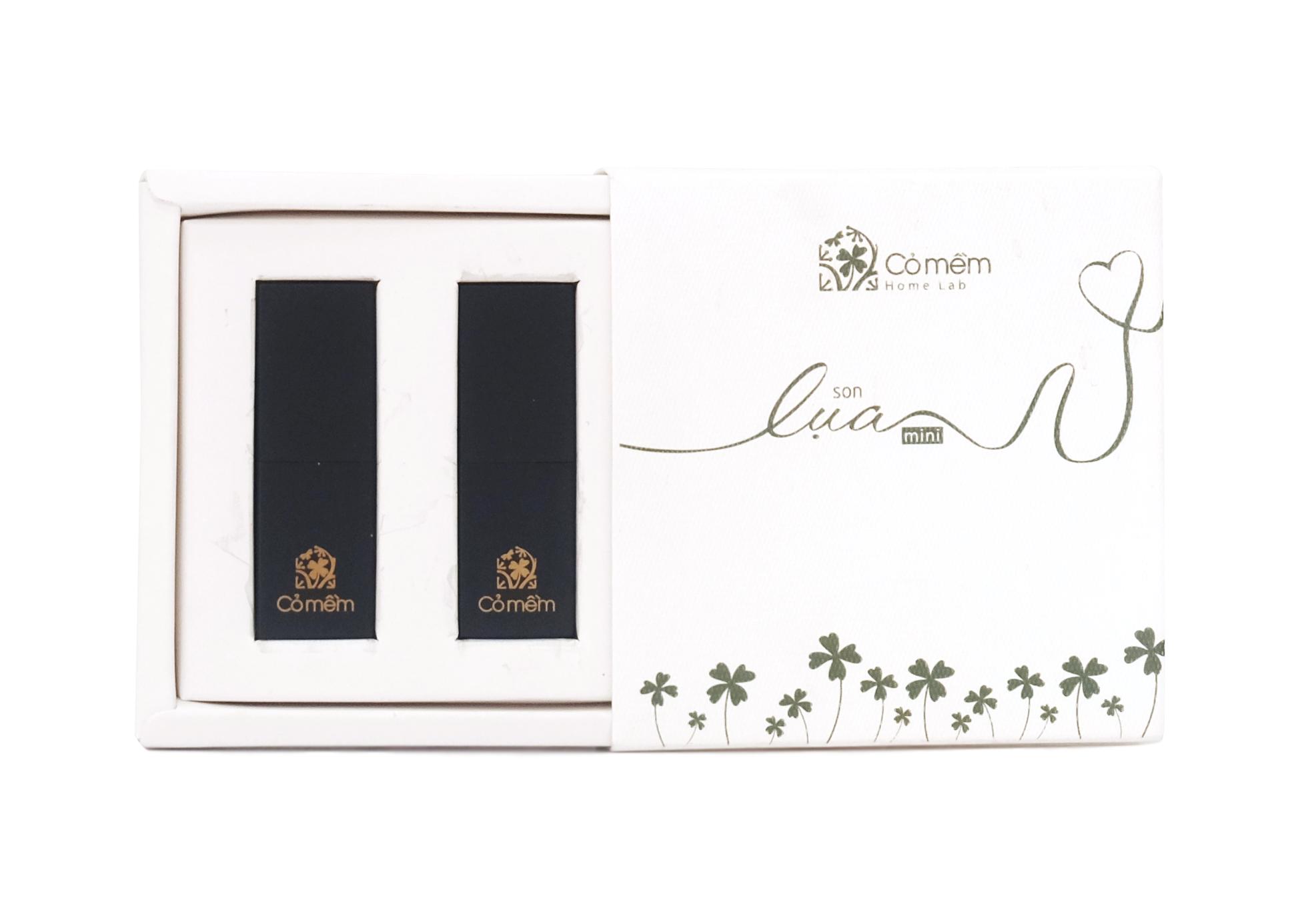 Set 2 Son Lụa Mini An Toàn Cỏ Mềm