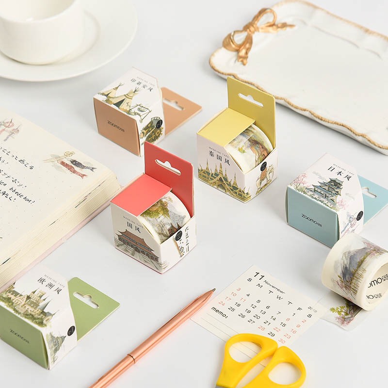 Washi tape phong cảnh cổ trang Canarystore54