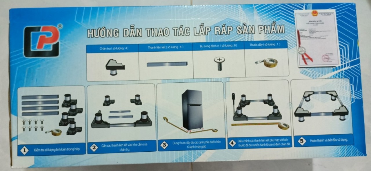 CHÂN ĐỠ MÁY GIẶT- TỦ LẠNH CHÁNH PHÁT- CDN57 ( Máy giặt từ 8- 18 kg. tủ lạnh từ 250l- 450 Lít)