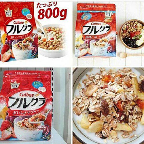 Ngũ cốc trái cây Calbee Nhật 700gg - Bịch Đỏ