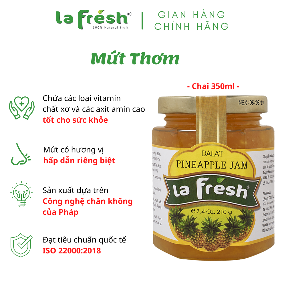 [HCM]Mứt Thơm LaFresh Đà Lạt 210g