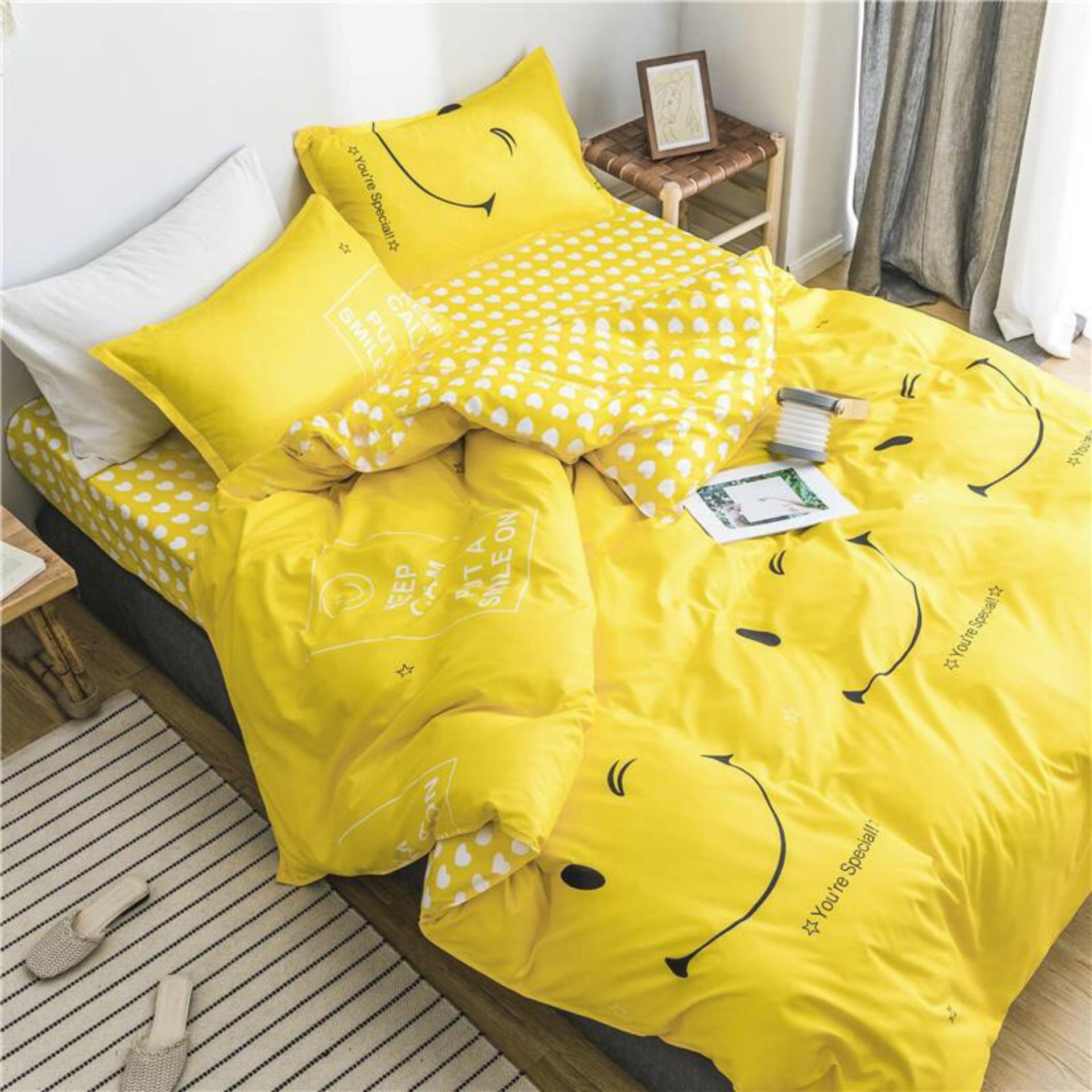 Bộ chăn ga gối Smile bo chun đủ kích thước