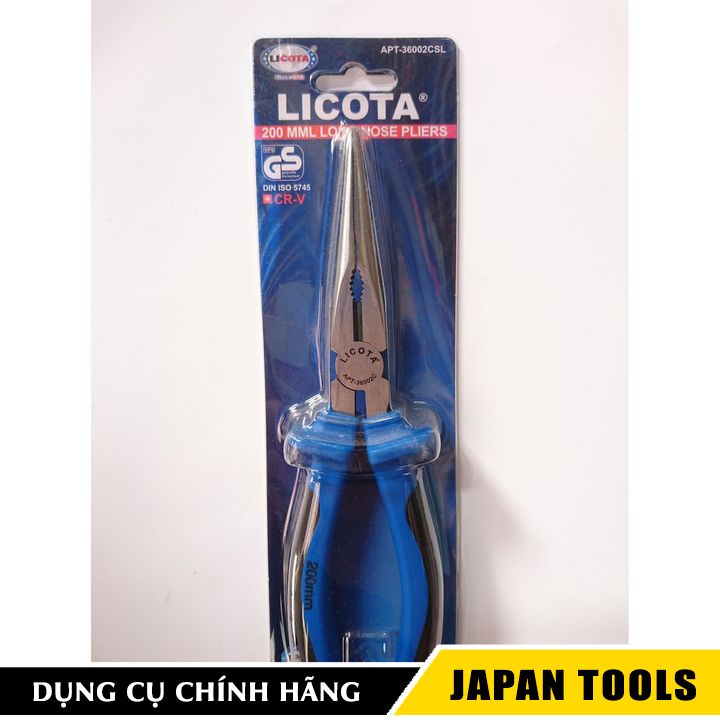 Kềm nhọn cao cấp 8"x200mm licota apt-36002csl | japan tools