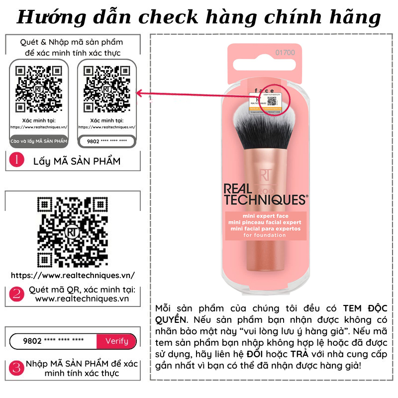 Cọ Kem Nền Mini RT Real Techniques Mini Expert Face Brush 01700