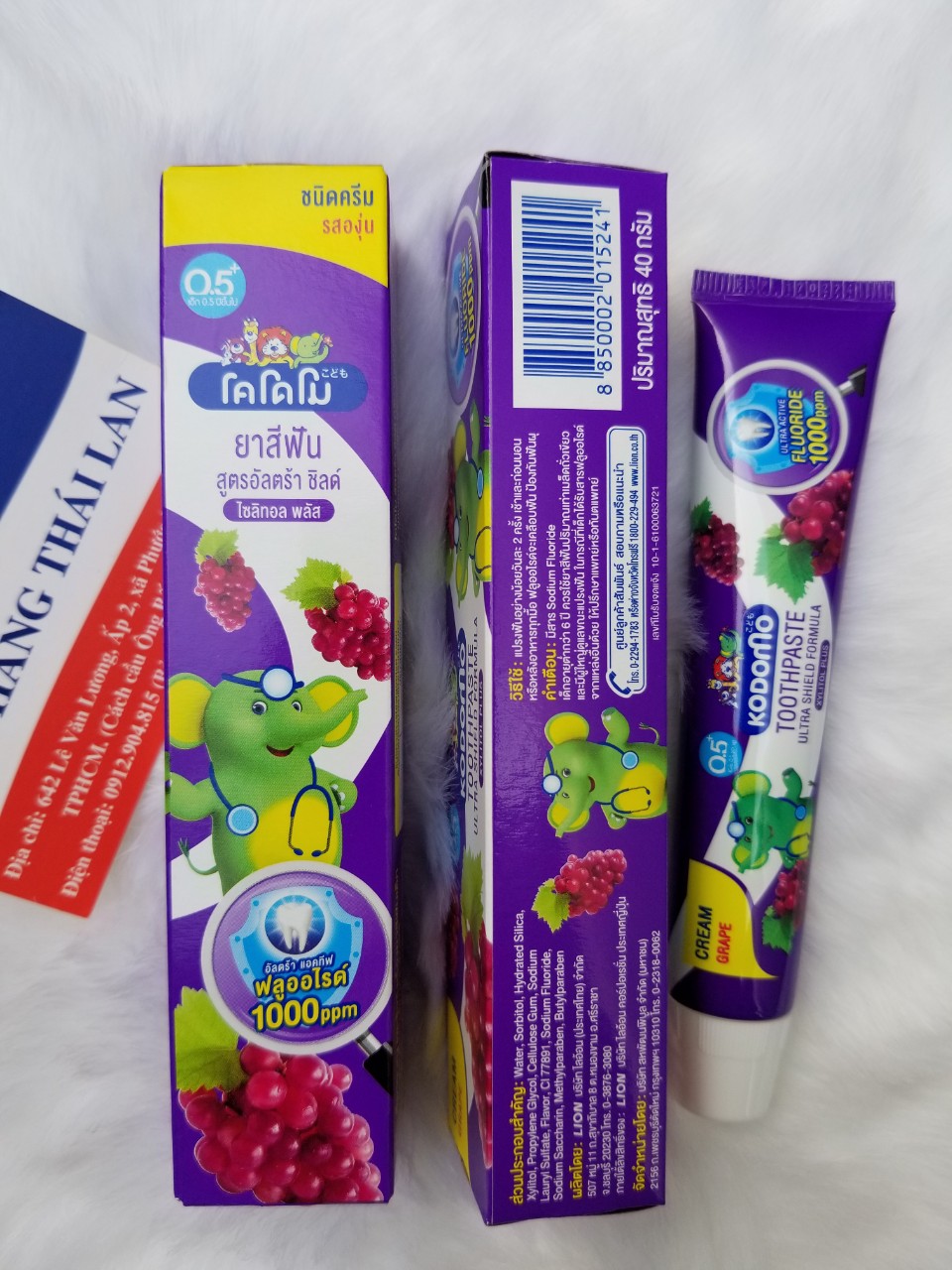 [HCM]Kem đánh răng trẻ em Kodomo Thái Lan 40gram
