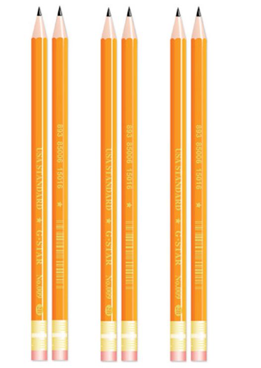 Bút chì đen 2B thân vàng Gstar . 1 cây
