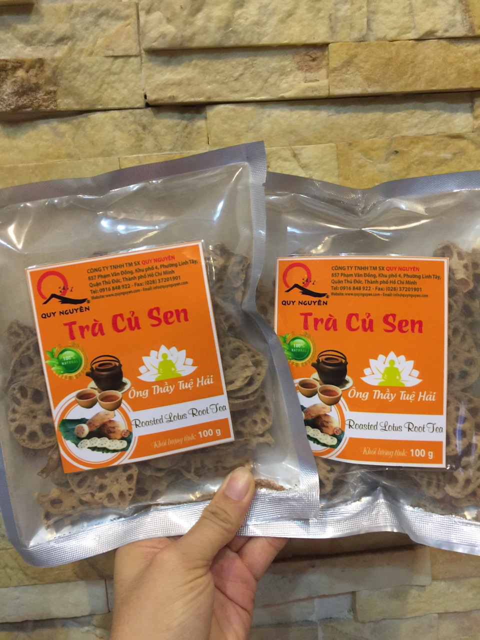 TRÀ CỦ SEN  ÔNG THẦY TUỆ HẢI GÓI 100GRAM