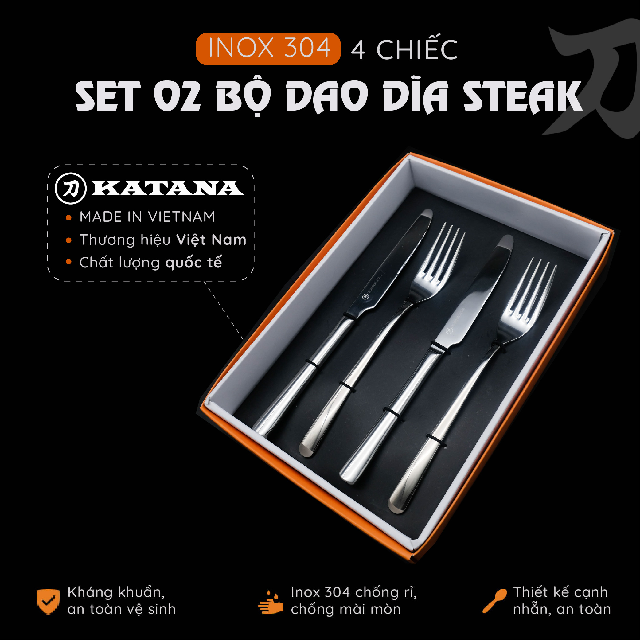 Set 4 chiếc dao Steak cao cấp thương hiệu KATANA - KATA110