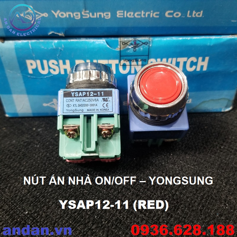 Nút nhấn nhả phi 25, nút ấn d25, nút đề không đèn ø25 ysap12-11 yungsung