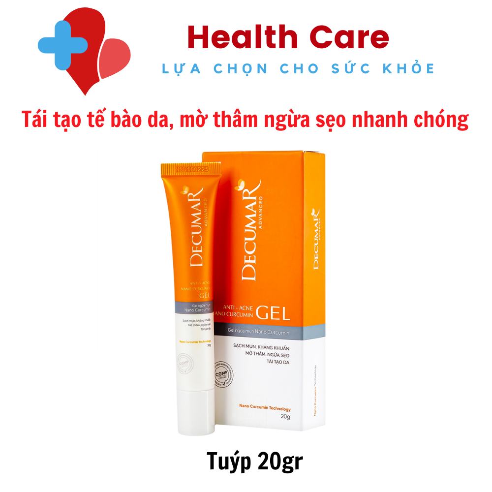 Gel ngừa mụn Nano Curcumin Decumar Advanced làm mờ các vết sẹo, vết thâm do mụn