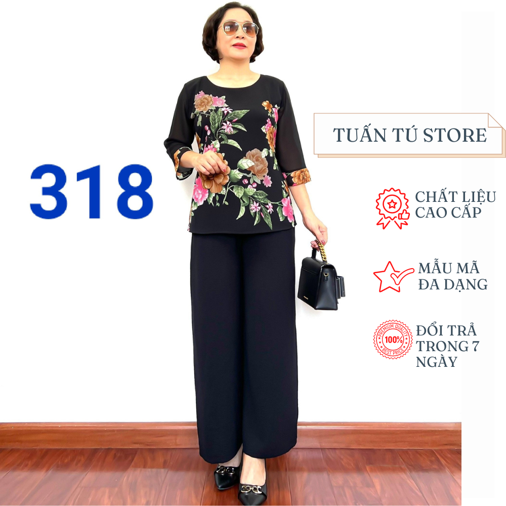 Áo voan 2 lớp sành điệu dành cho phụ nữ trung niên hiện đại - tuấn tú 79