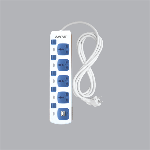 Ổ cắm di động - 3 / 4 / 5 ổ cắm đơn đa năng + 2 ổ cắm sạc usb mpe