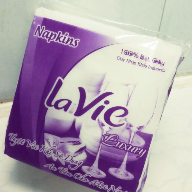 KHĂN GIẤY VUÔNG LAVIE (MẪU MỚI VILLA) MÀU TÍM QTP131