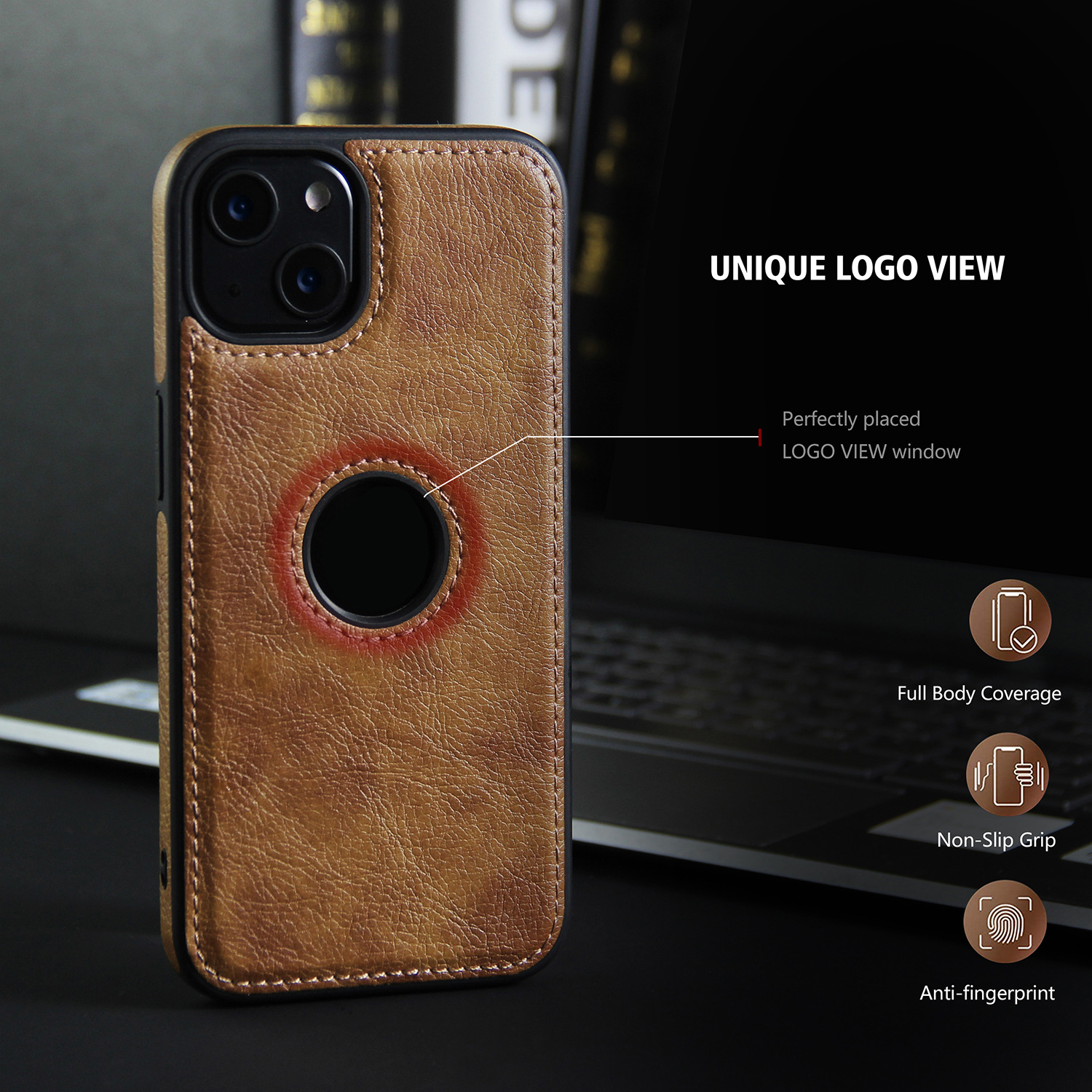Ốp lưng da dành cho iPhone 15 / 15 Plus / 15 Pro / 15 Pro Max