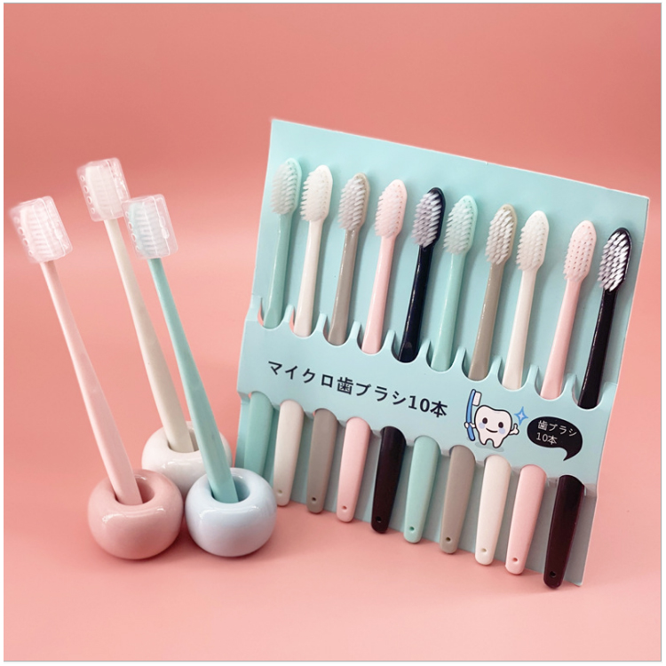 Japanese barley bamboo charcoal toothbrush with box combo 10 PCs advanced toothbrush set, 10 PCs 18cm toothbrush