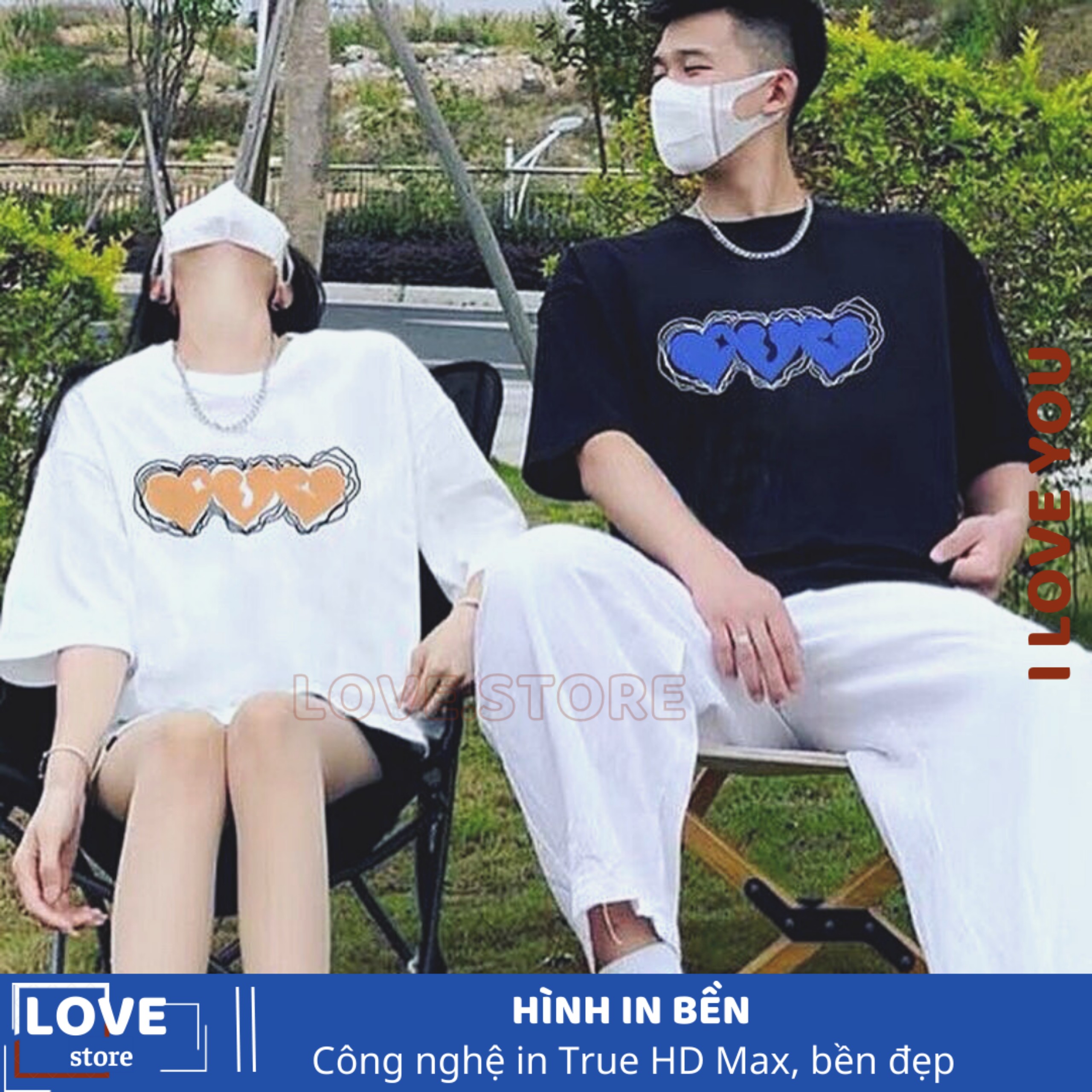 Áo đôi, áo cặp đôi tình yêu, áo cặp in TRÁI TIM bao viền cute, áo cặp đôi người yêu, áo cặp bạn thân, áo thun form rộng tay lỡ, áo thun đôi