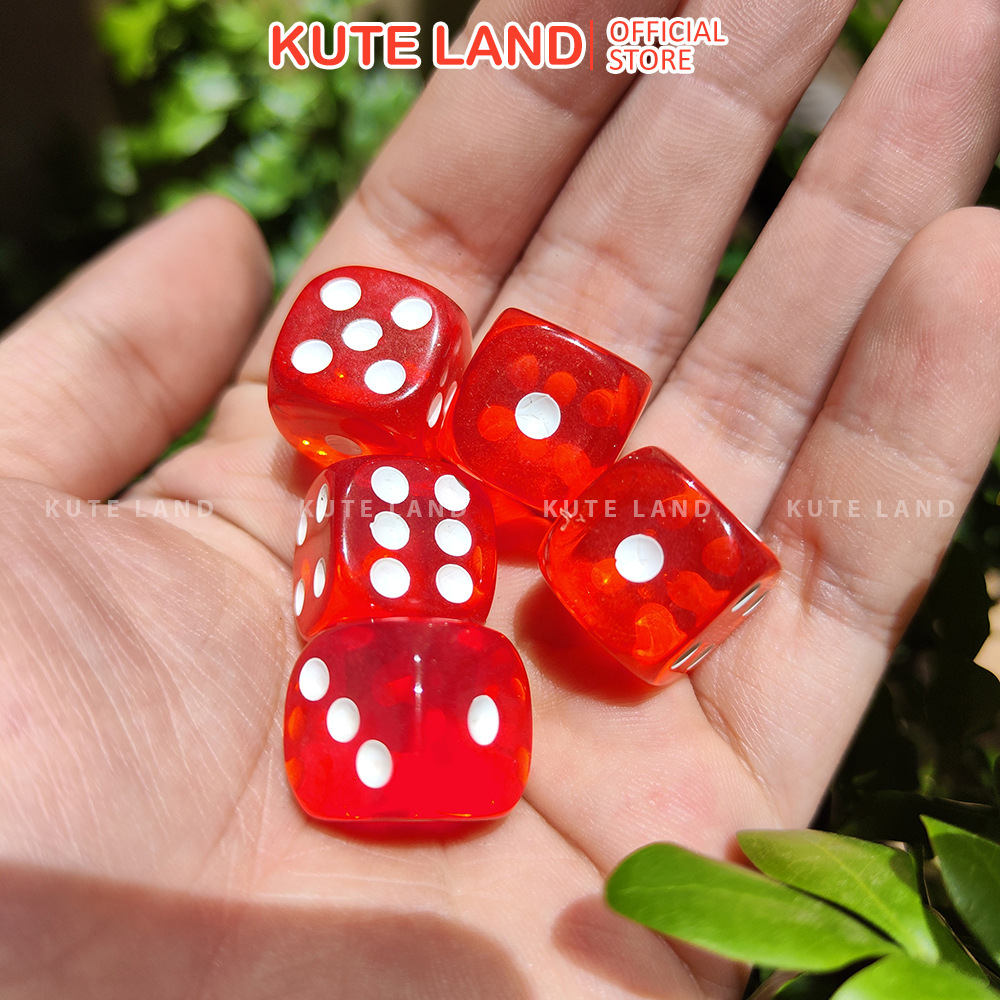 Xúc xắc trong suốt 1.6 cm xí ngầu nhiều màu sắc cực đẹp khách chọn màu