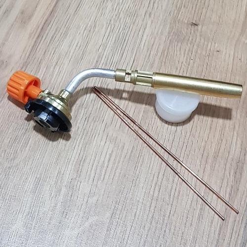 Dụng Cụ Đầu Đuốc Khò Hàn Dùng Với Lon Gas Mini Kèm 2 Que Hàn Và Bột Hàn