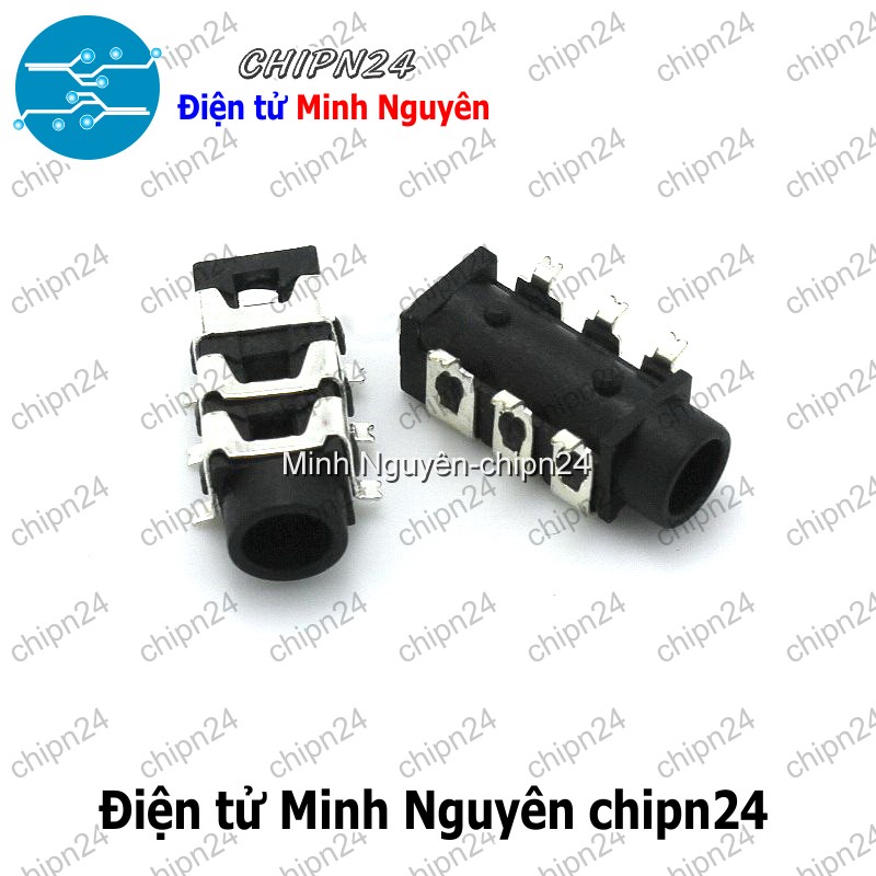 [3 cái] (F111.7) Jack Audio 3.5mm PJ-313 3 nấc SMD Dán (PJ313 5P) - HH004319