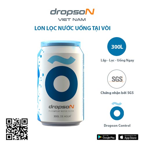 Lon lọc nước trực tiếp uống ngay tại vòi Dropson sản xuất tại Châu Âu