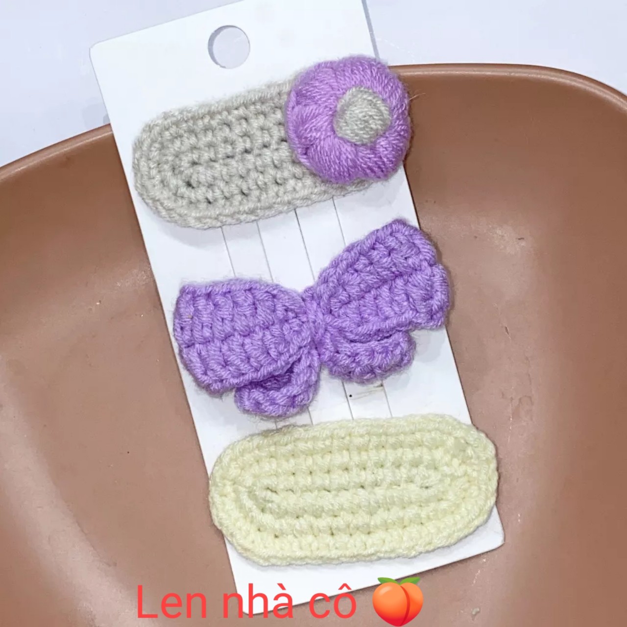 [ Handmade ] KẸP TÓC LEN HÌNH NƠ